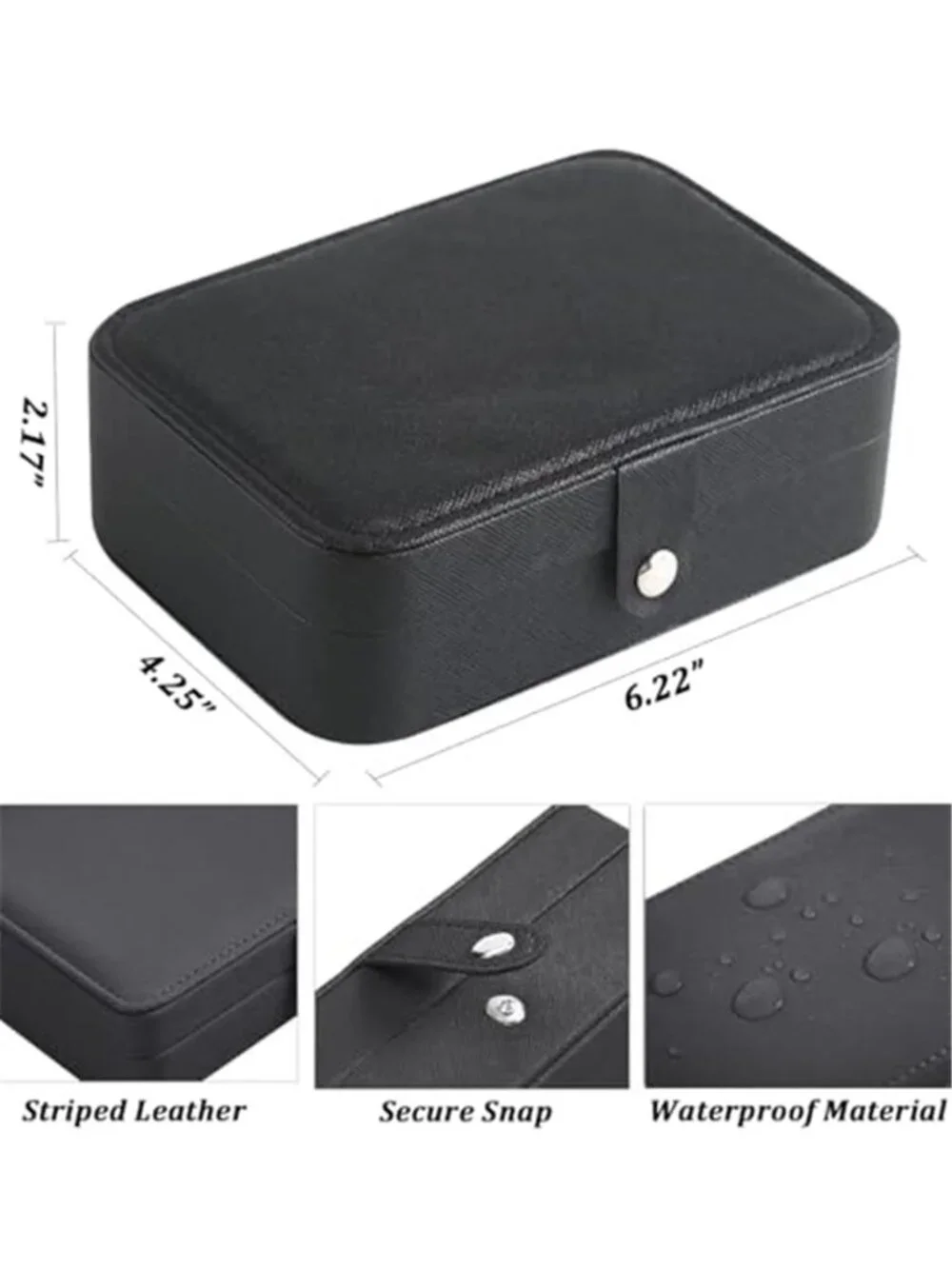 Travel Jewelry Organizer Case Earrings Rings Necklace Storage Box Faux Leather